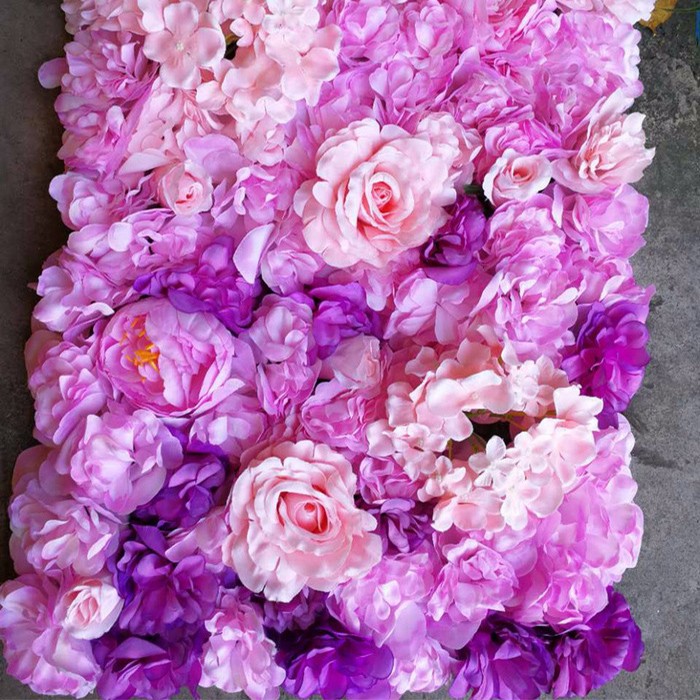 紫色大麗花混合花墻_婚禮背景墻_婚禮花墻布置圖片