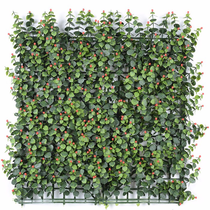 人造绿植墙生产厂家_黄果金丝桃垂直绿化墙装饰批发