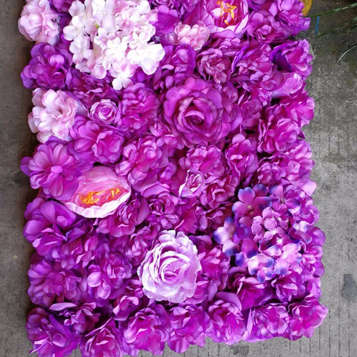 紫色大麗花混合花墻_婚禮背景墻_婚禮花墻布置圖片